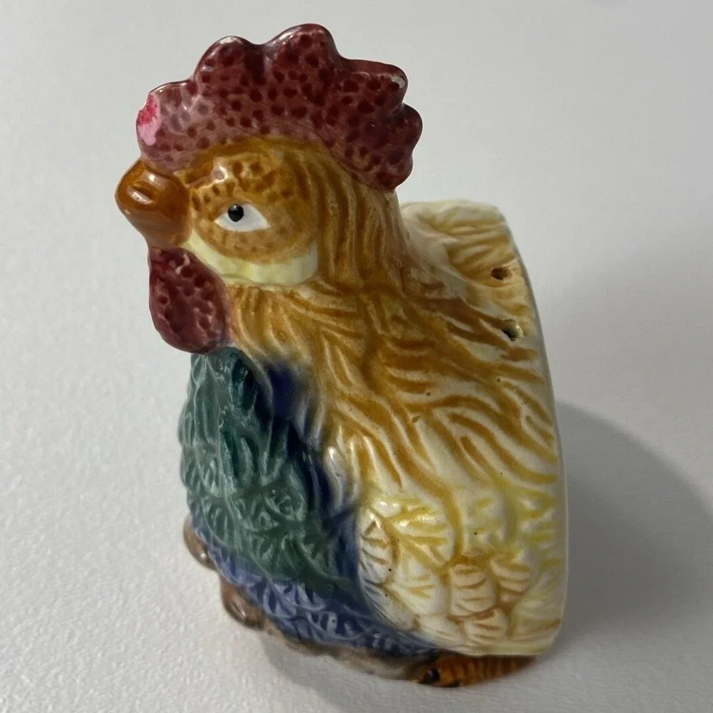 Rooster Salt‎ and Pepper Shaker Set Multicolor Ceramic Farmhouse Kitchen Decor
